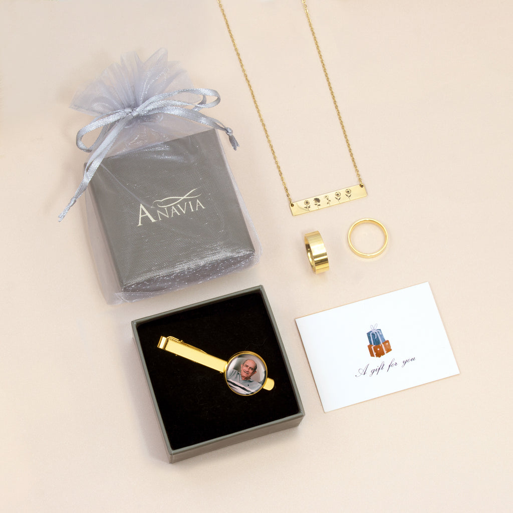 Round Memorial Tie Clip with Glass Dome Cab