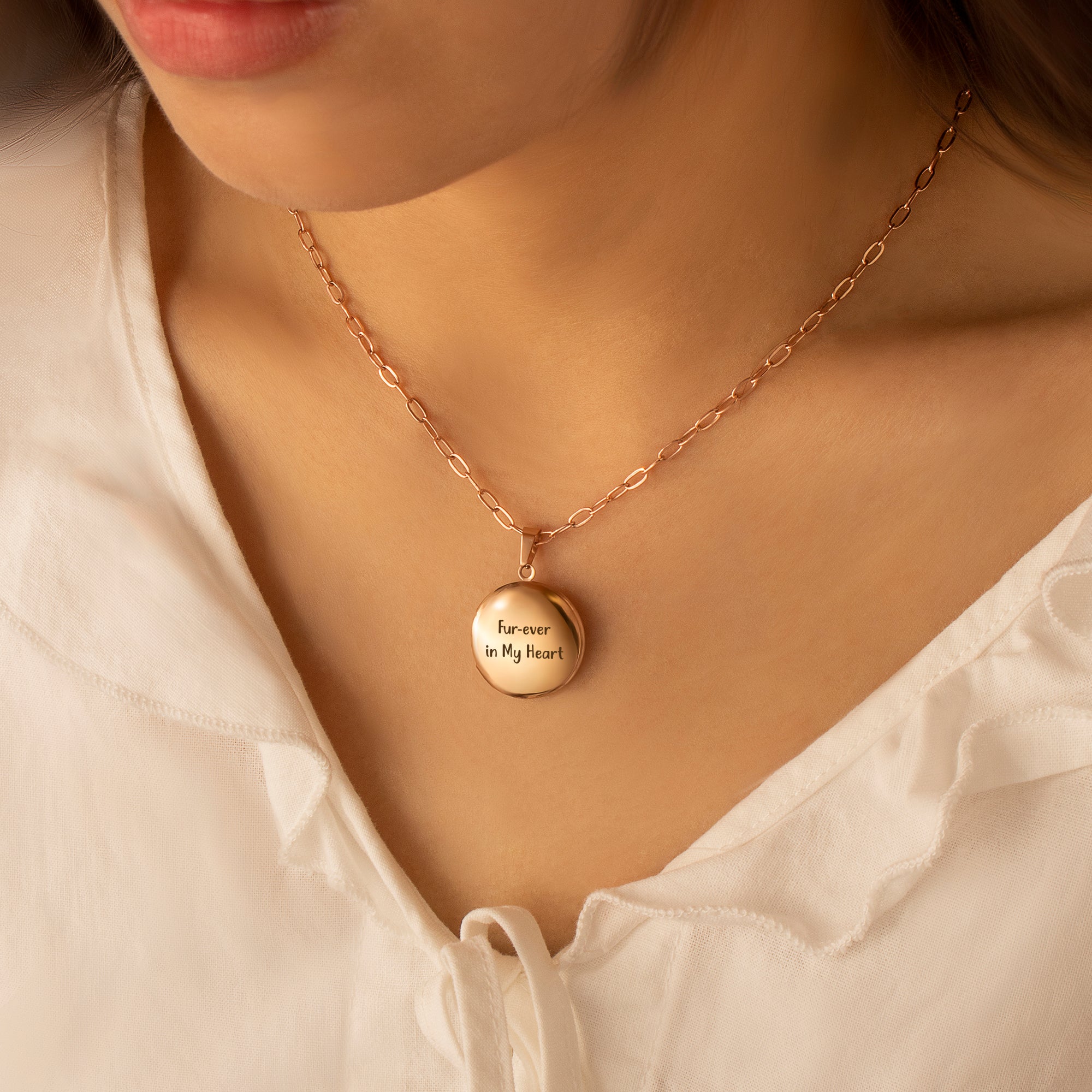 Round Photo Locket Necklace