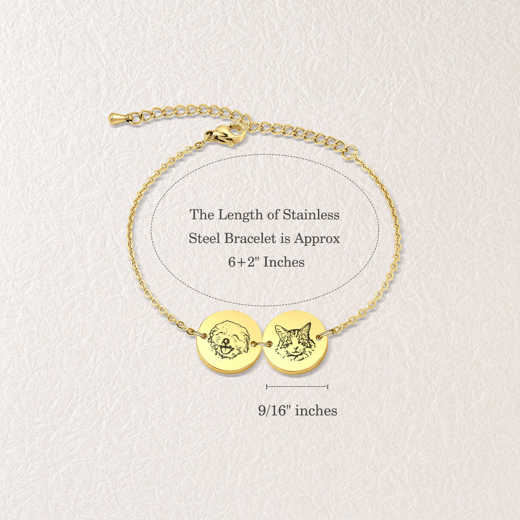 Personalized Pet Portrait Charm Bracelet