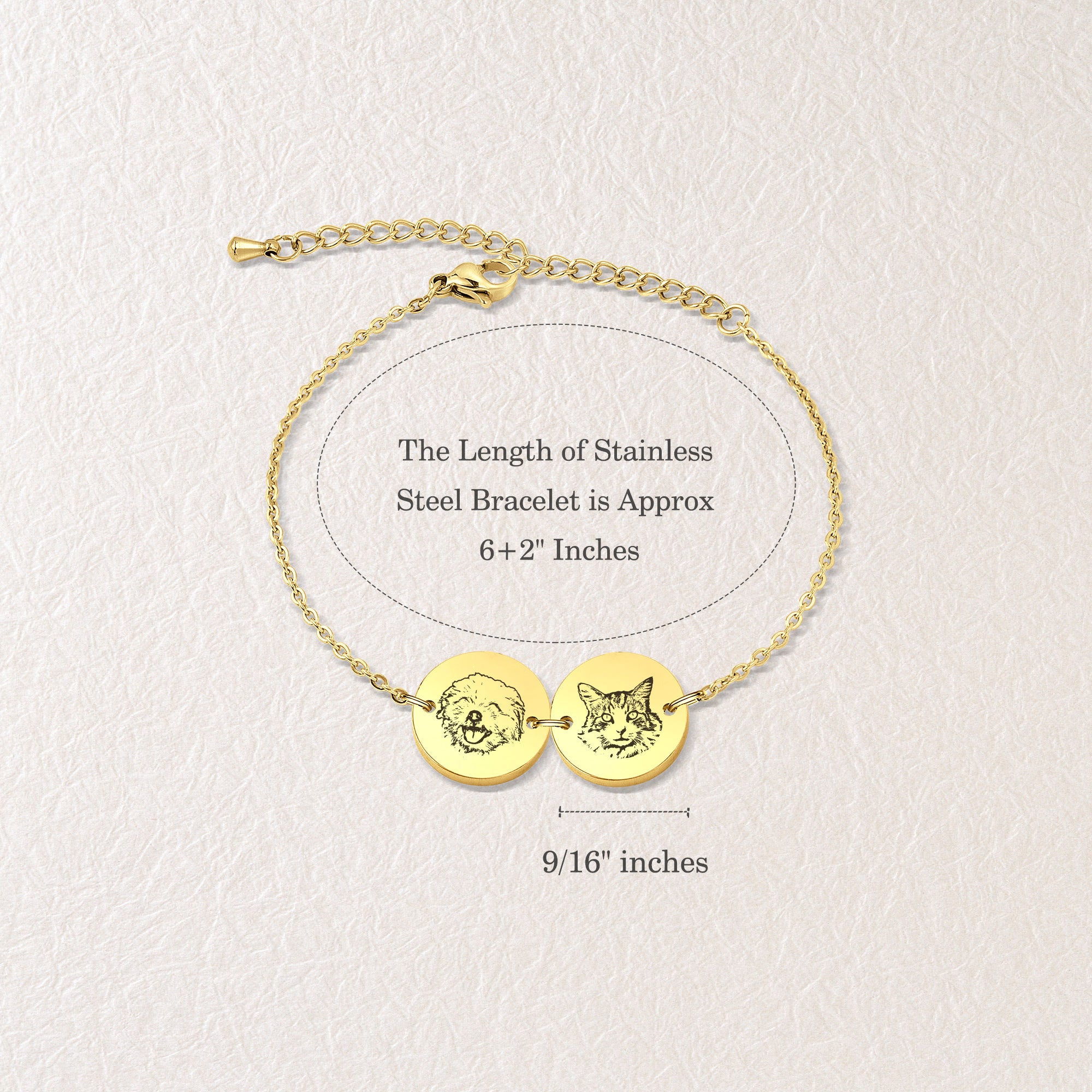 Personalized Pet Portrait Charm Bracelet