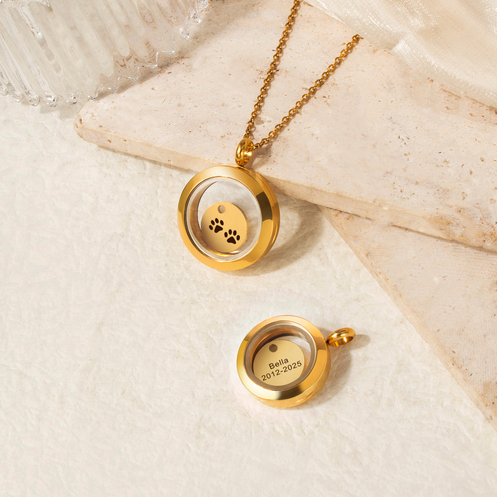 Personalized Charm Locket Pet Memorial Necklace