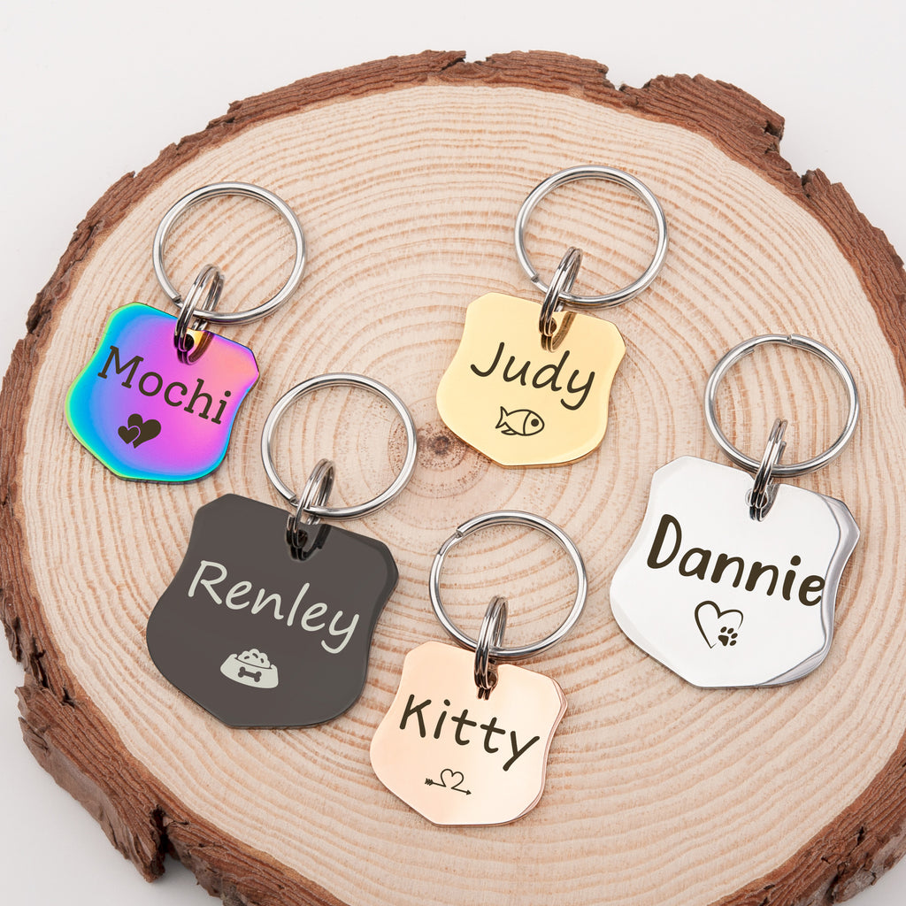 Custom Police Shield Shaped Pet ID Dog Tag