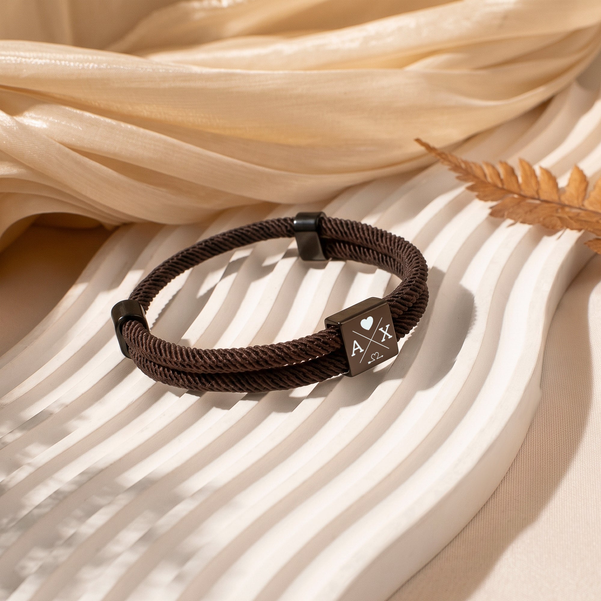 Custom Engraved Men's Adjustable Rope Bracelet