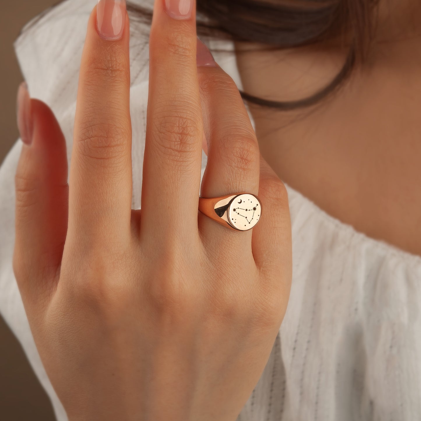 Custom Astrological Star Signet Ring