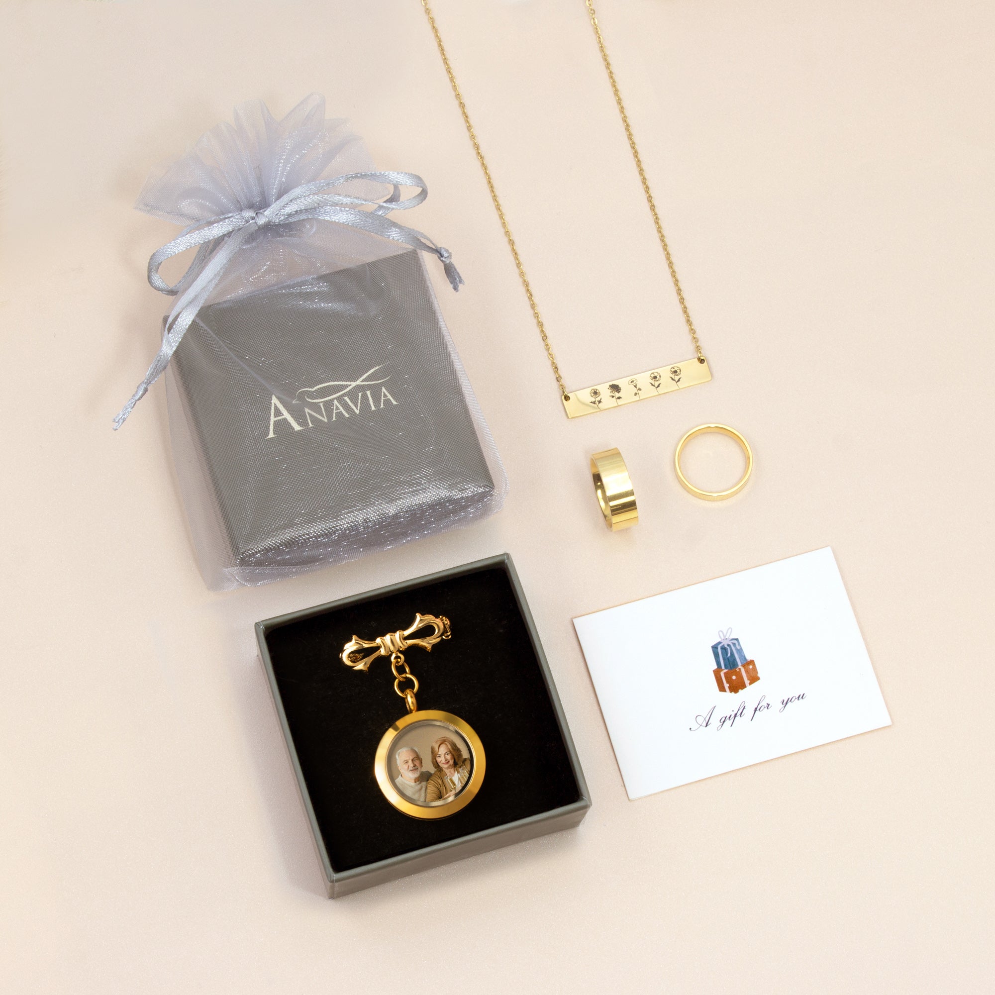 Glass Graduation Photo Locket Lapel Pin