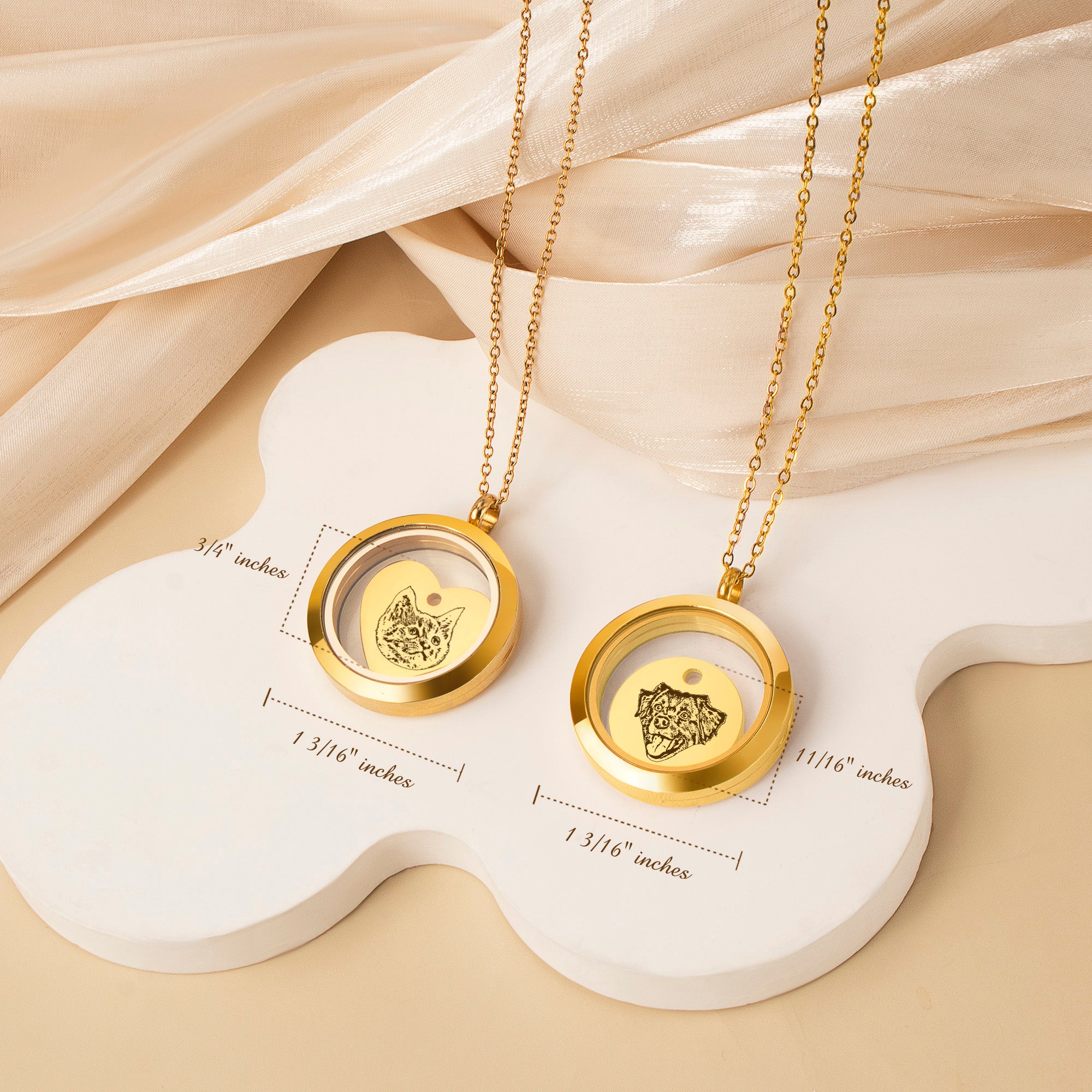 Pet Portrait Charm Locket Necklace