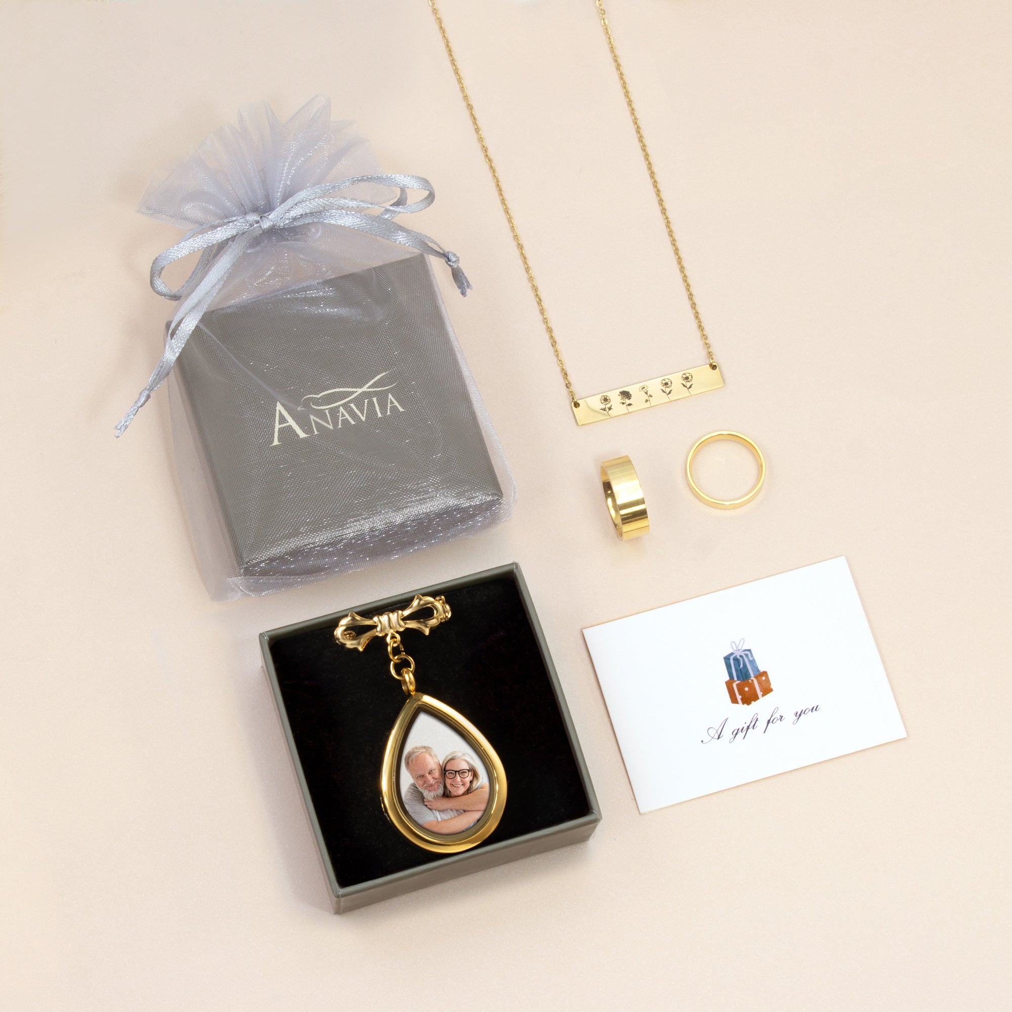 Glass Graduation Teardrop Photo Locket Lapel Pin