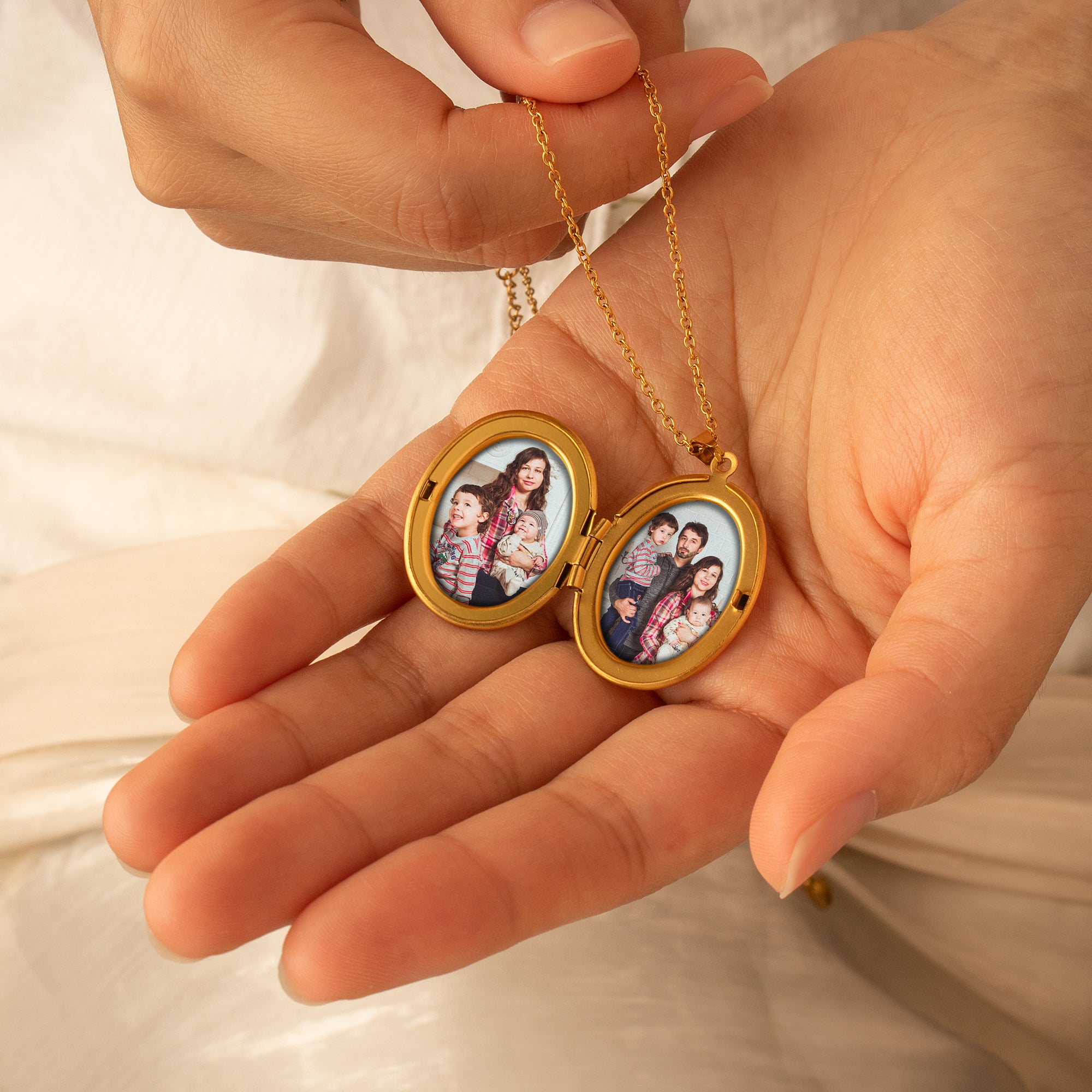 Oval Build Your Own Bouquet Photo Locket Necklace