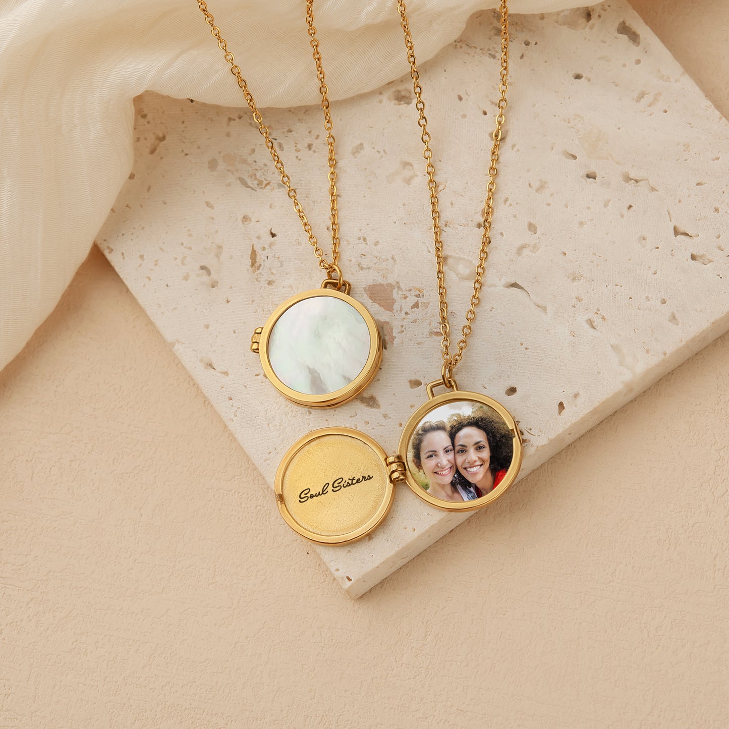 Pearl Photo Locket Necklace