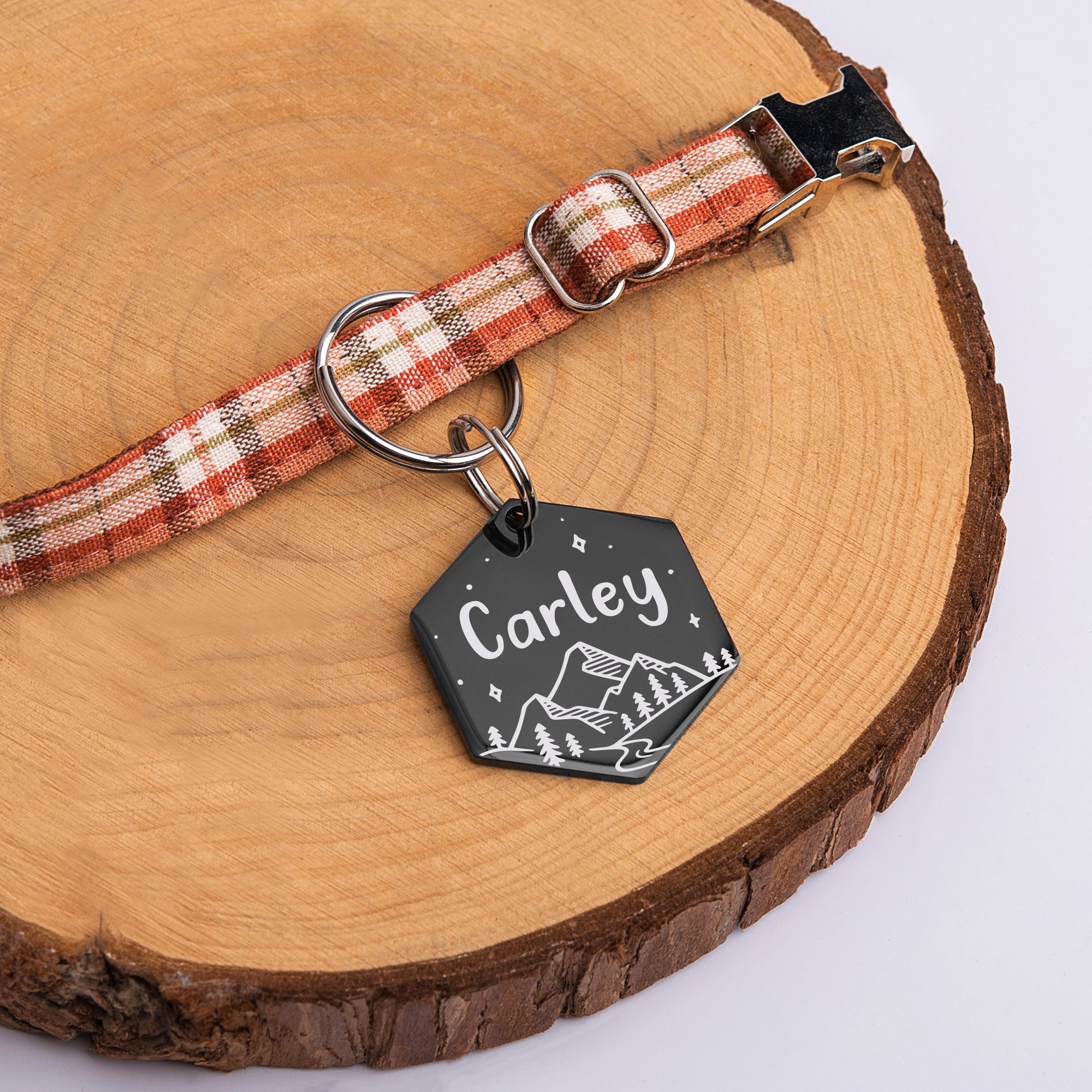 Mountain Stars Hexagon Pet ID Tag