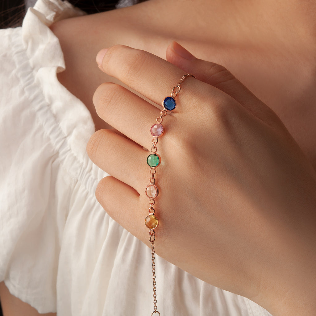 Birthstone Connecter Charm Bracelet