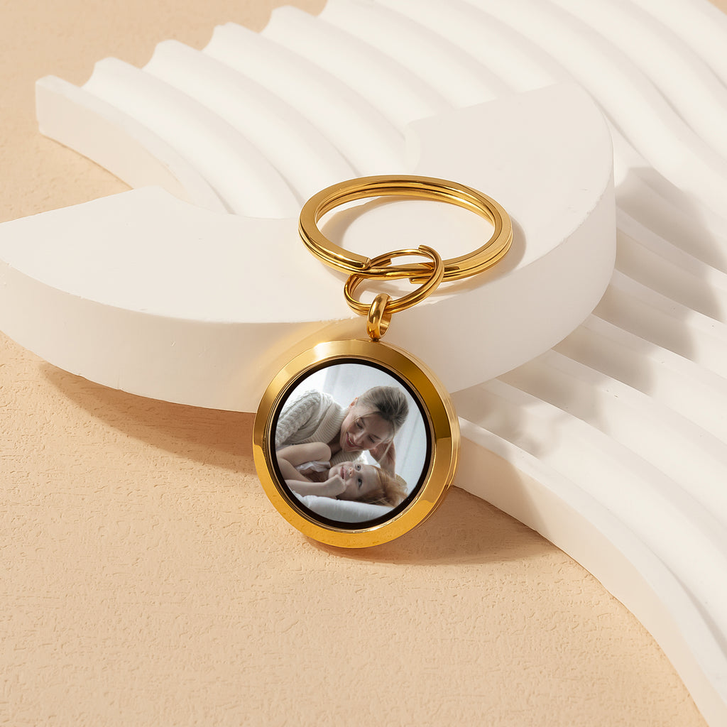 Locket Key Ring Custom Photo Locket Key Chain - New Mom – Anavia Jewelry & Gift