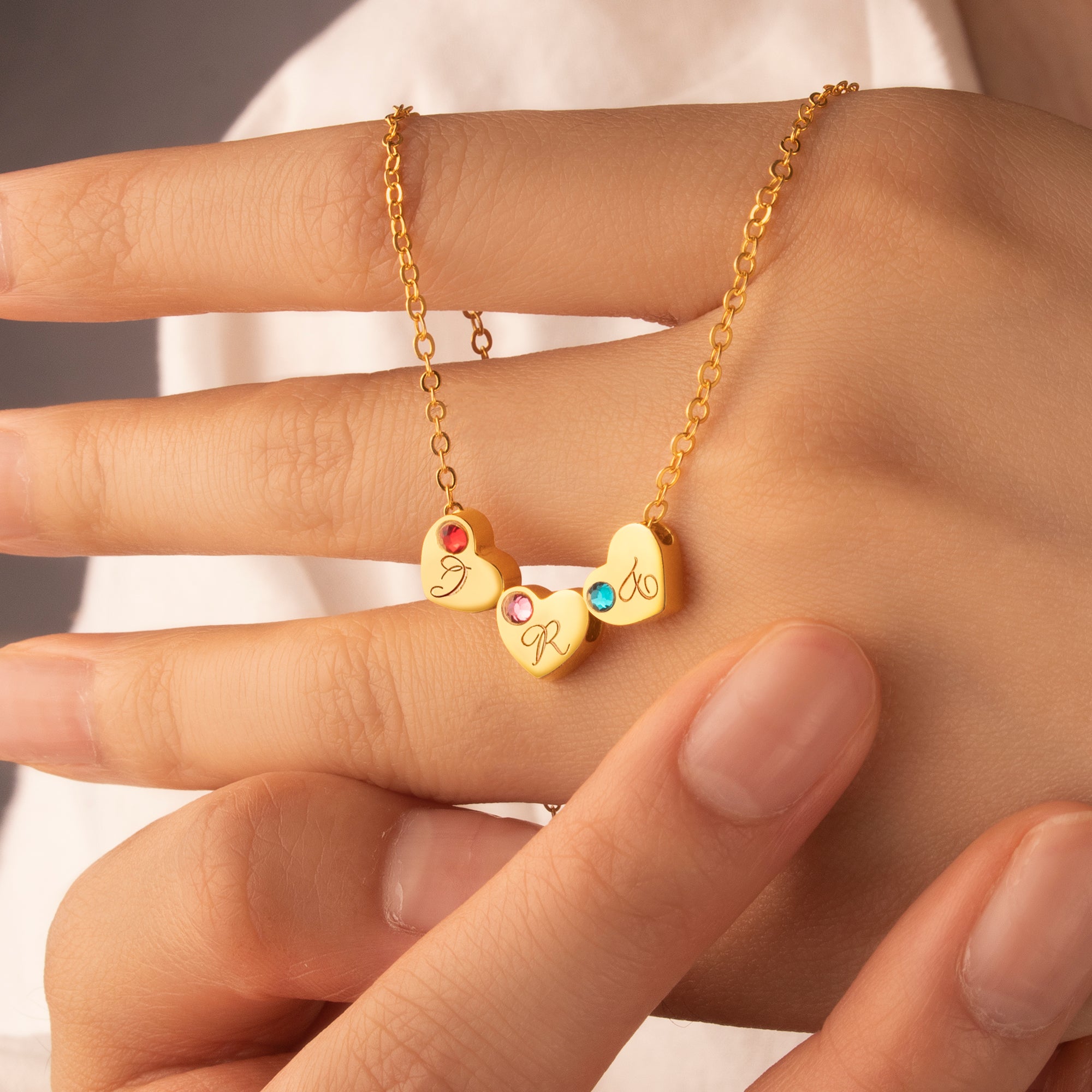 Personalized Tiny Heart Charm Necklace