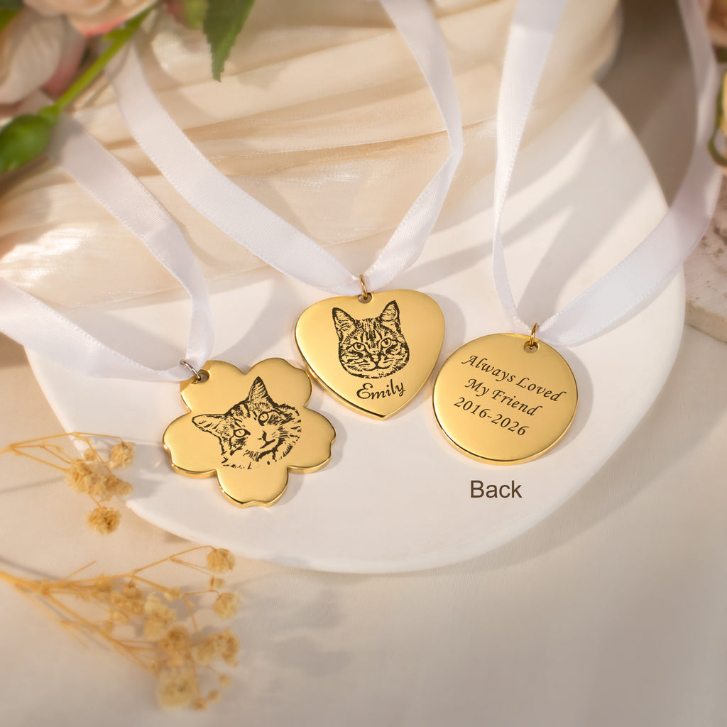 Round Pet Portrait Wedding Bouquet Charm