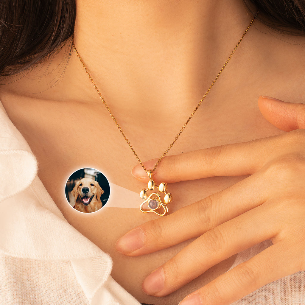 Paw Print Photo Photo Projection Necklace
