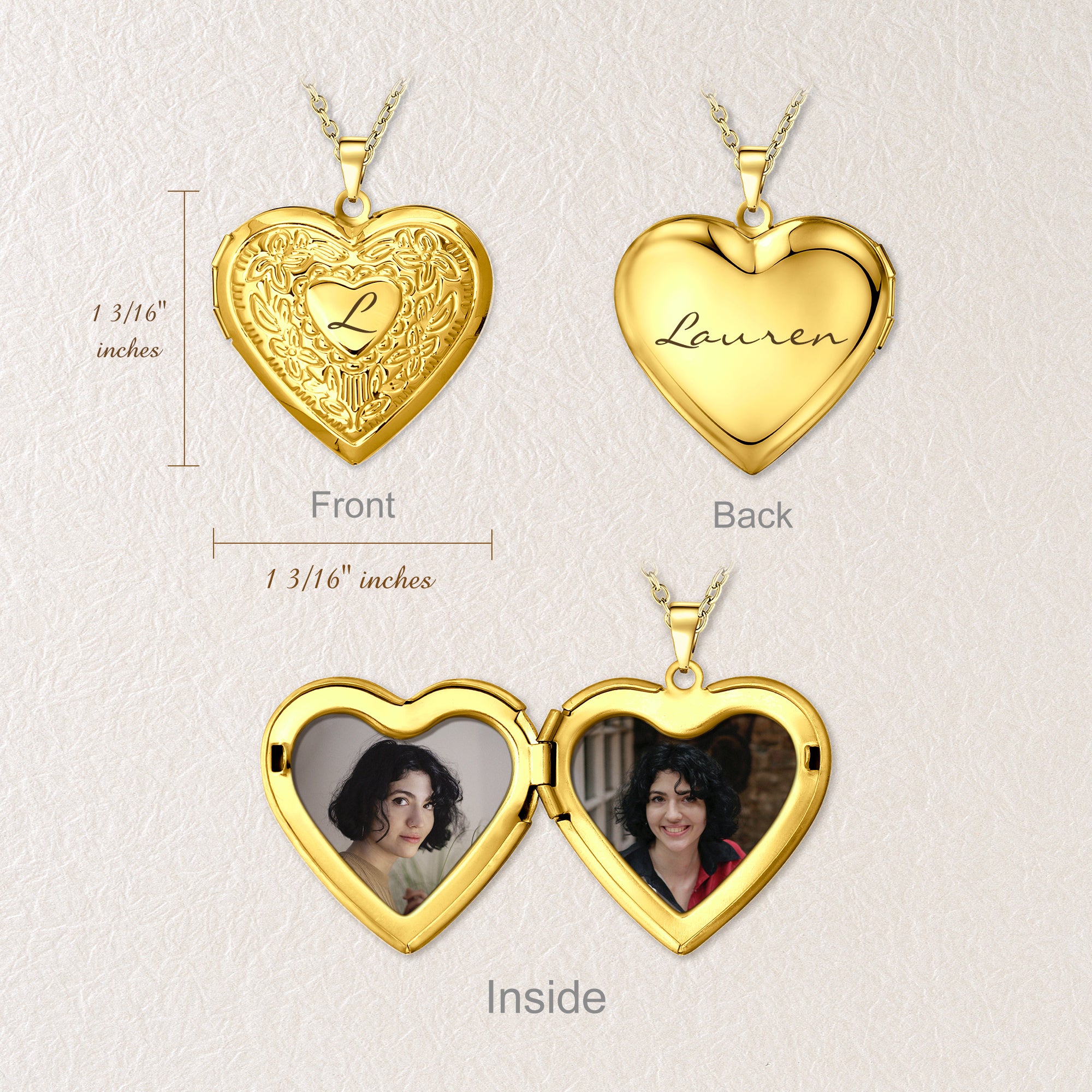 Raise Heart Photo Heart Locket Necklace