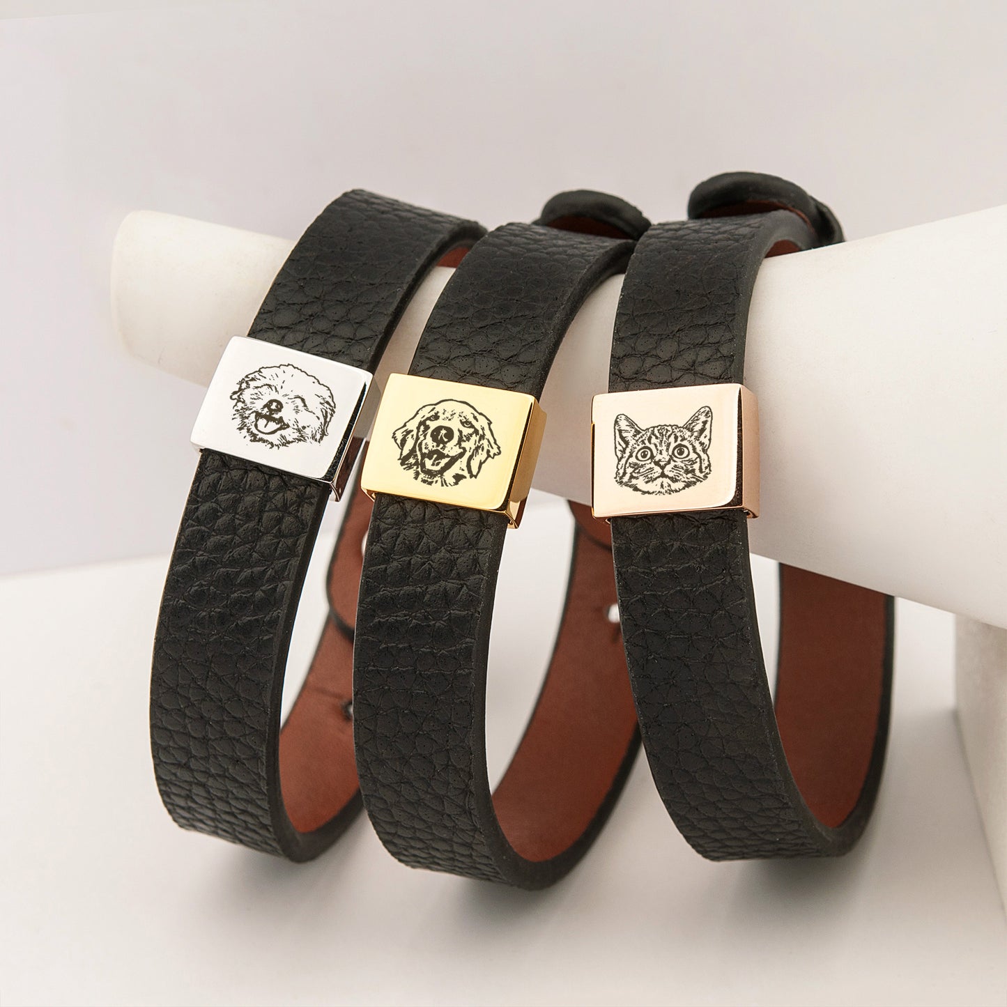 Personalized Pet Portrait Adjustable Leather Bracelet