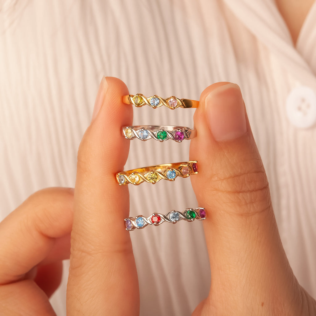 XOXO Birthstone Ring