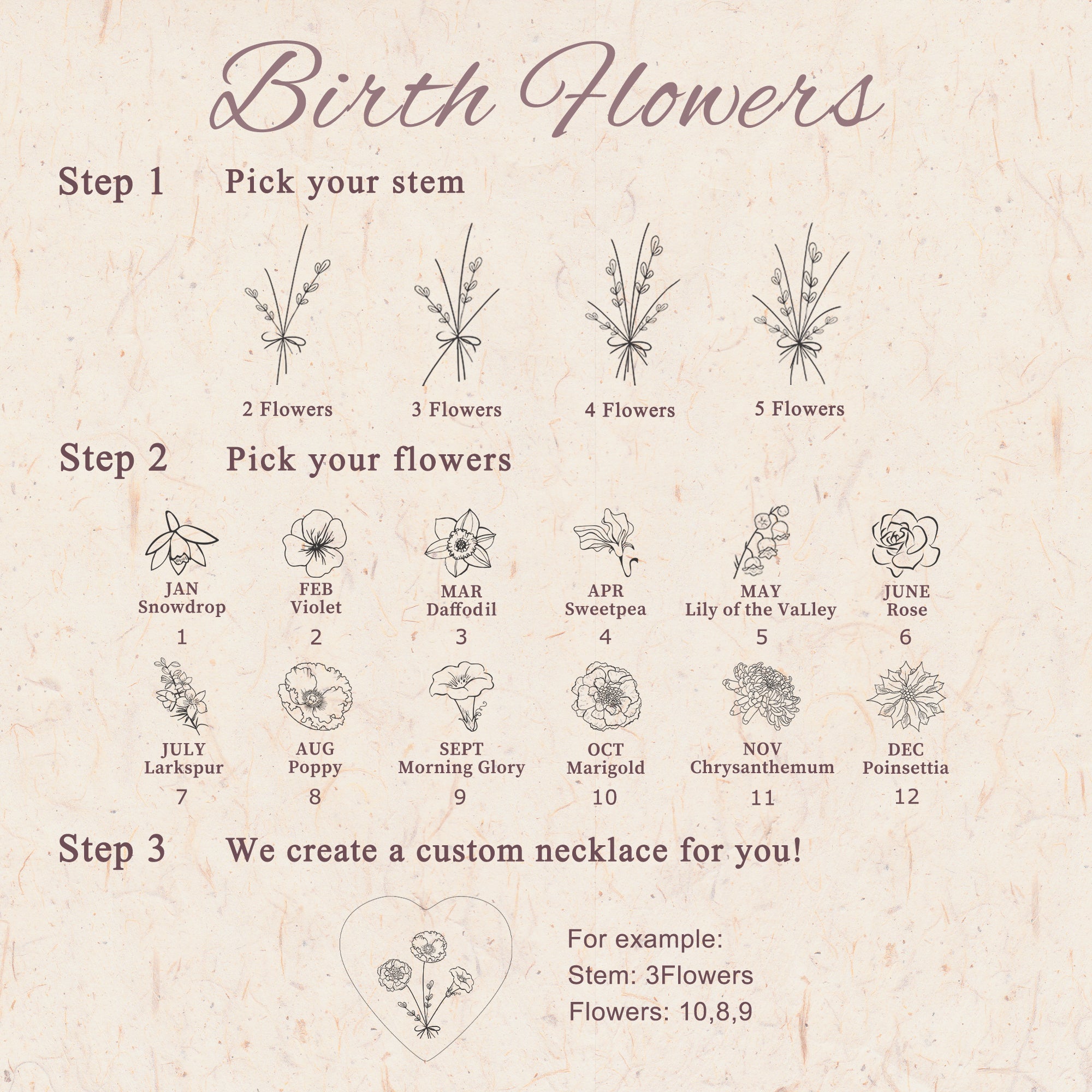 Build Your Own Bouquet Locket Necklace