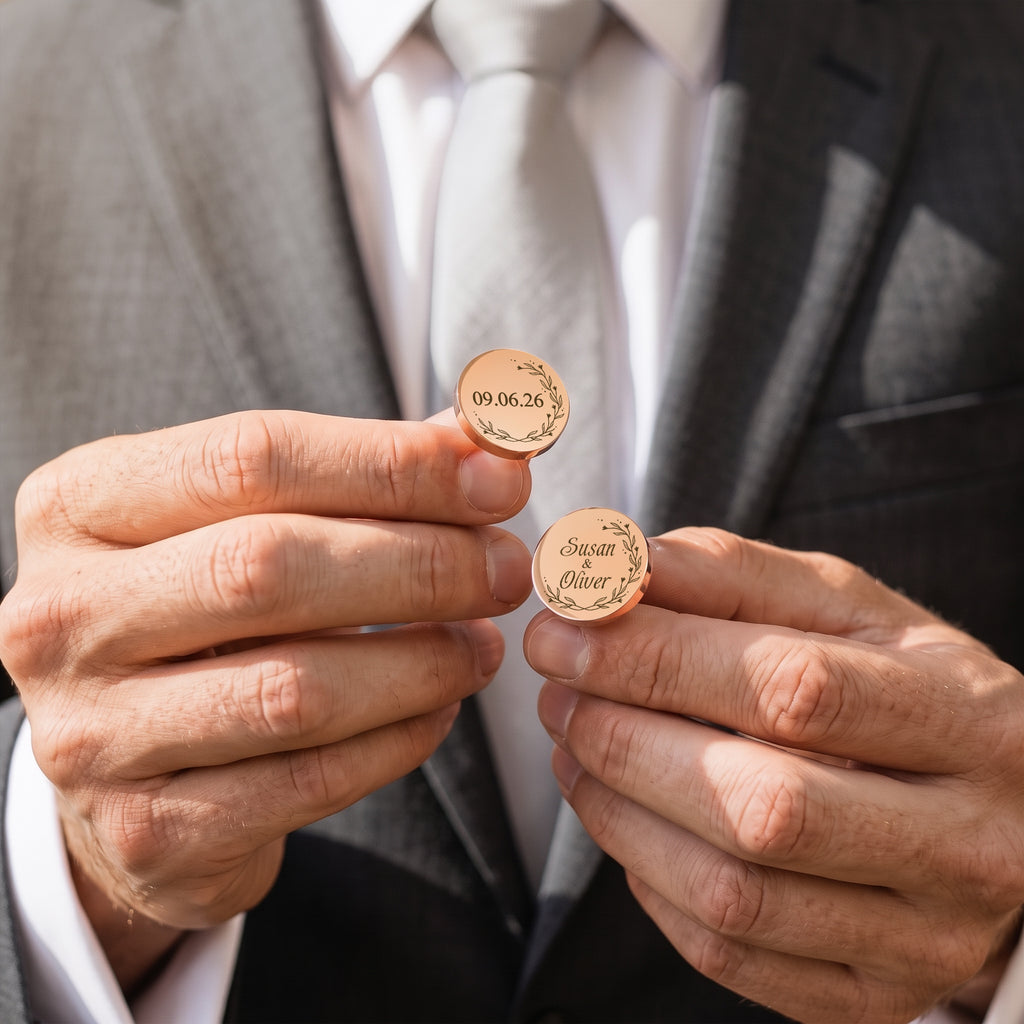 Custom Engraved Wedding Cufflinks