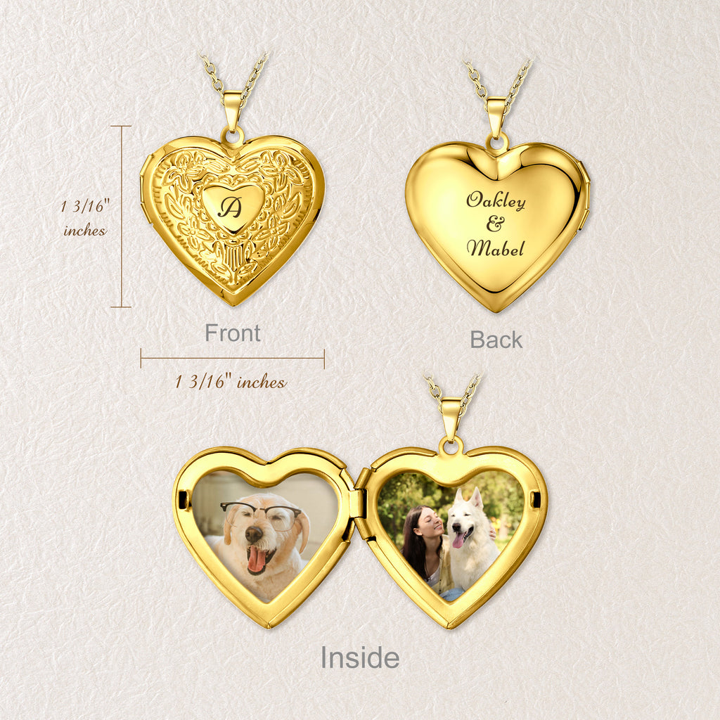 Raise Heart Photo Heart Pet Memorial Locket Necklace