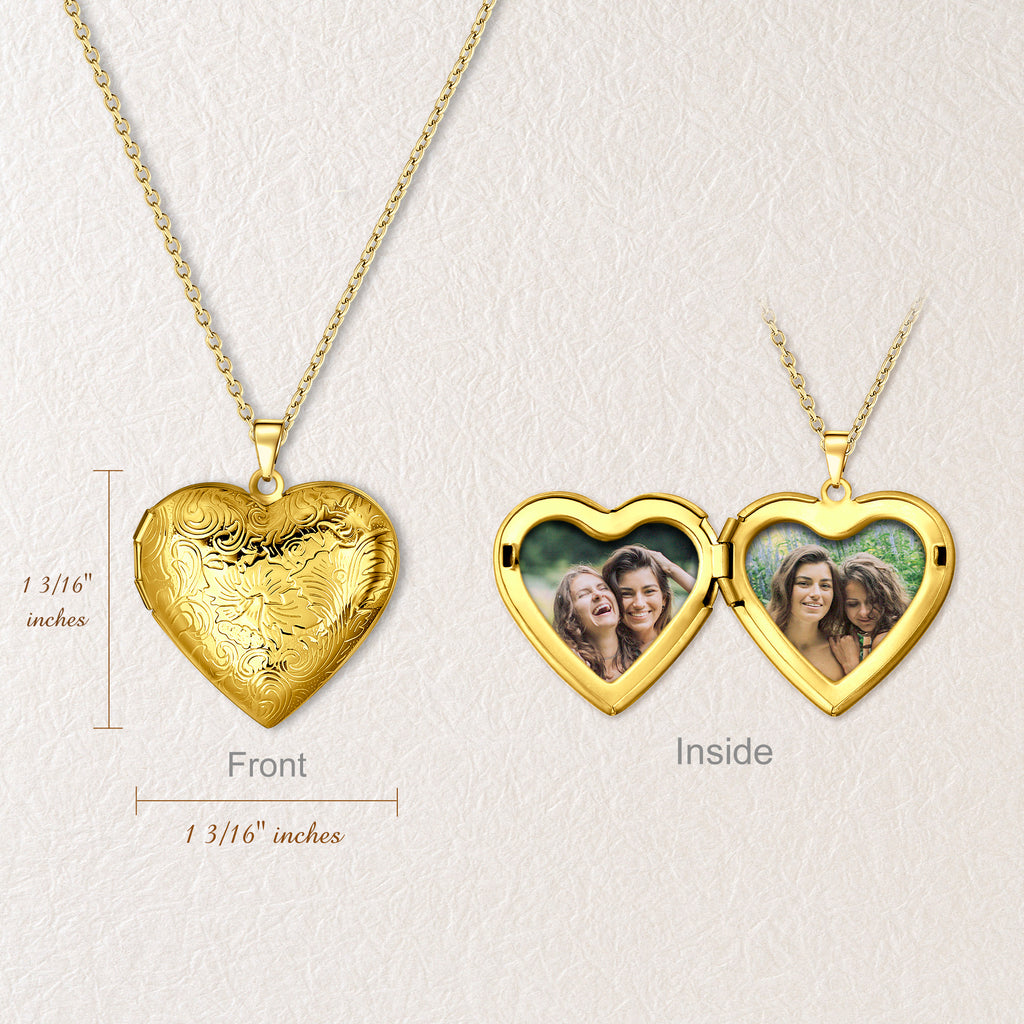 Custom Wave Photo Heart Locket