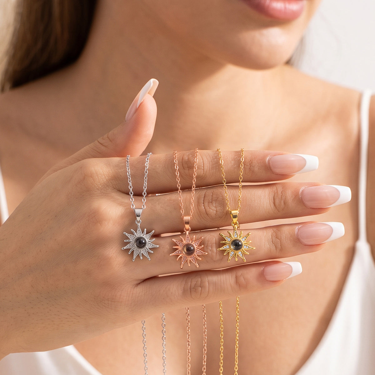 Sunflower Photo Projection Necklace