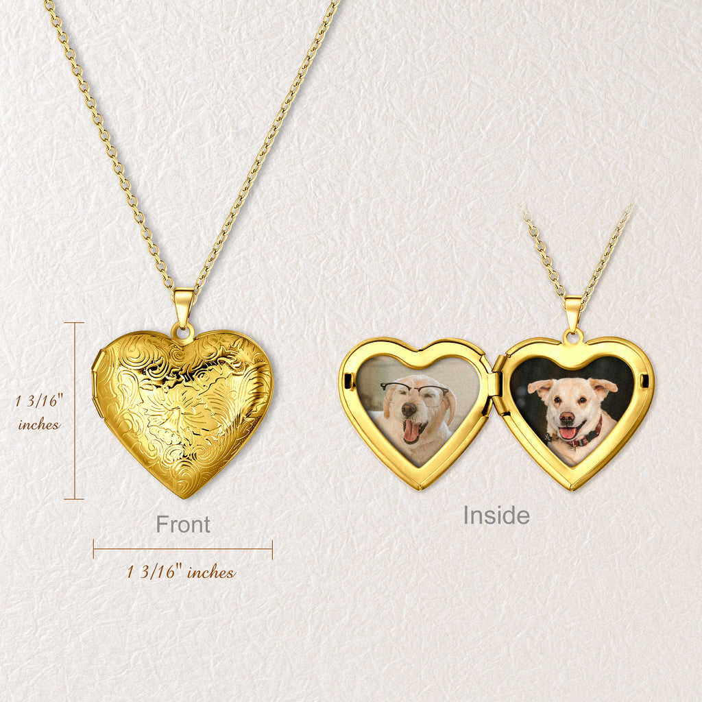 Wave Pet Photo Heart Locket