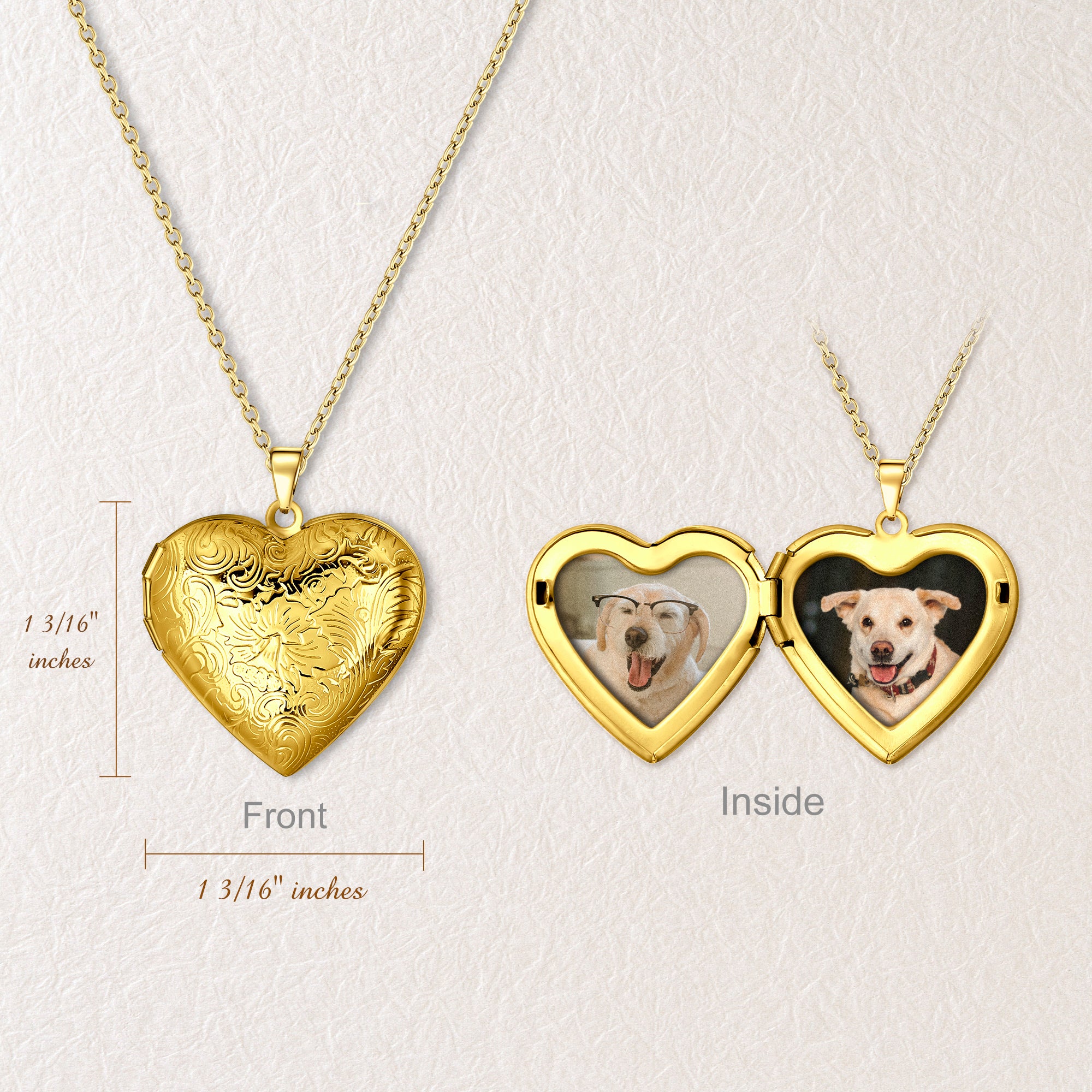 Wave Pet Photo Heart Locket