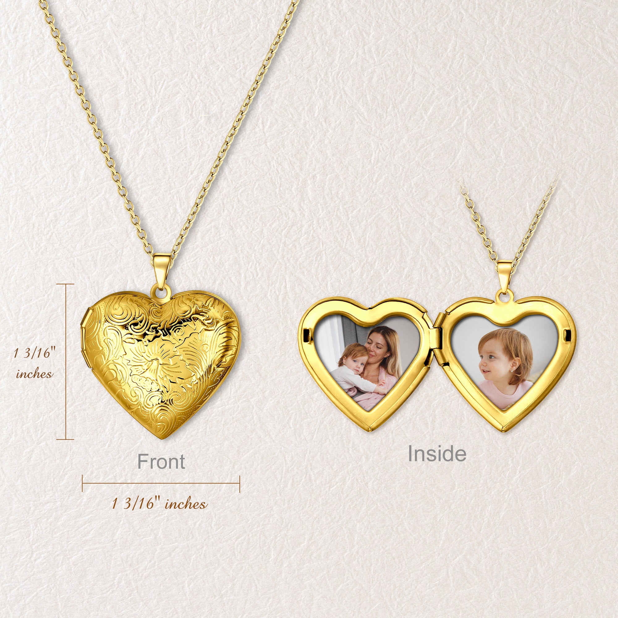 Wave Photo Heart Locket