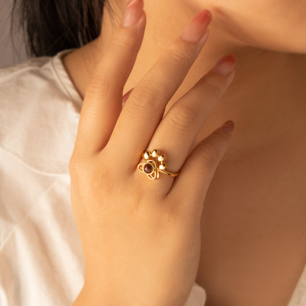 Paw Print Photo Photo Projection Ring