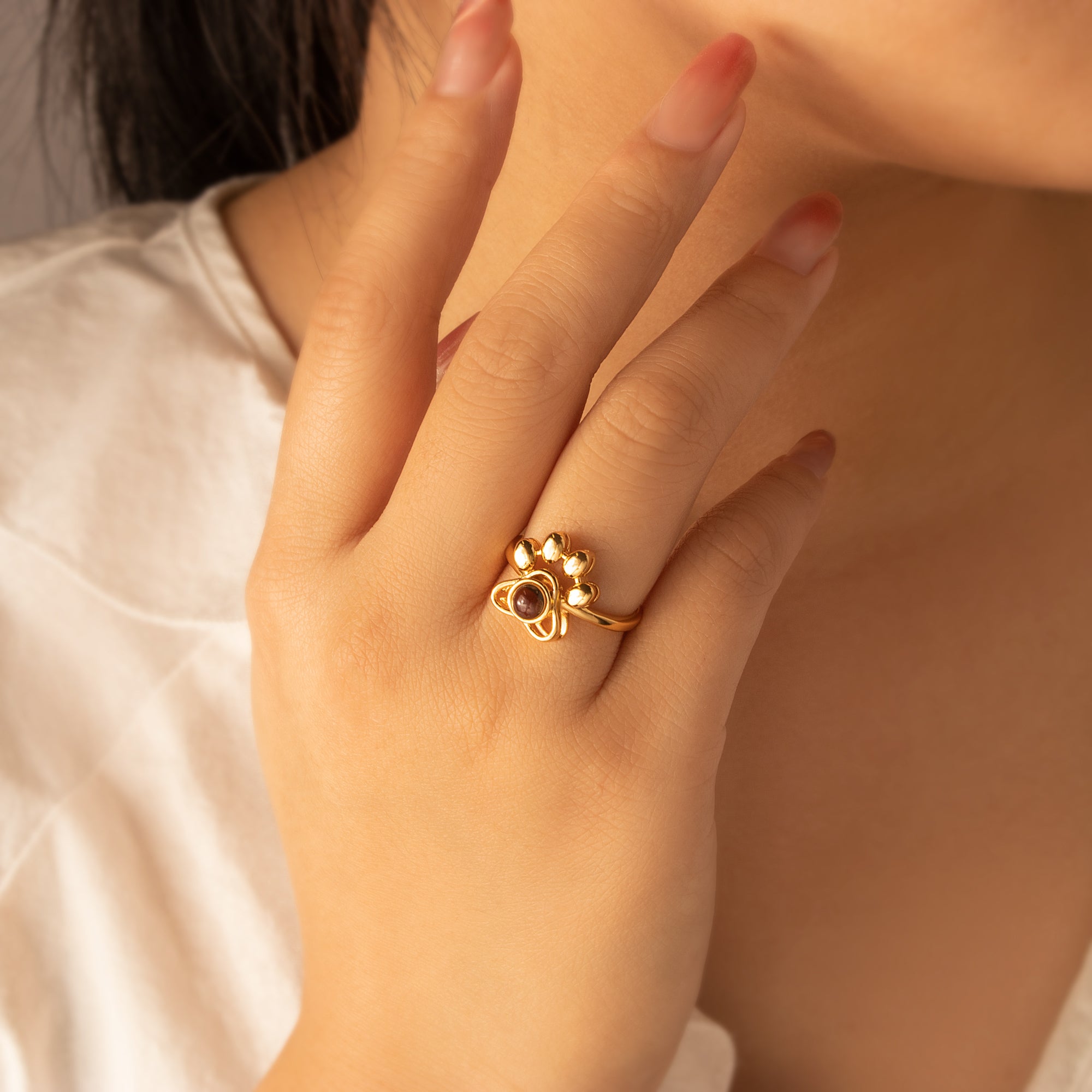 Paw Print Photo Photo Projection Ring