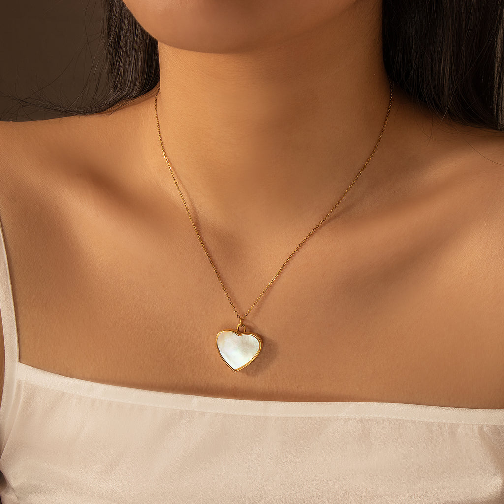 Pearl Heart Pet Memorial Photo Locket Necklace