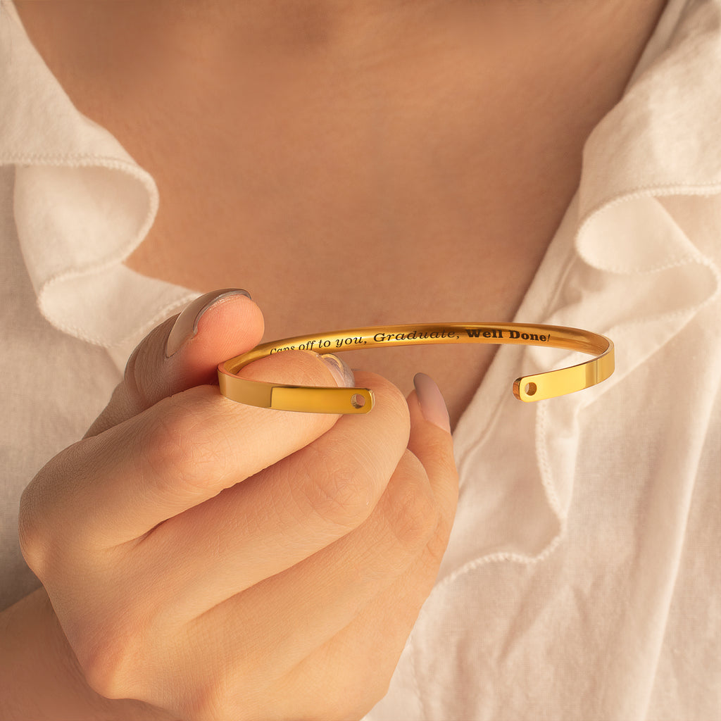 Dainty Graduation Cuff Bangle
