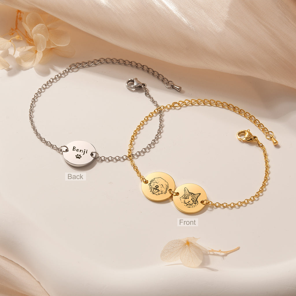 Personalized Pet Portrait Charm Bracelet