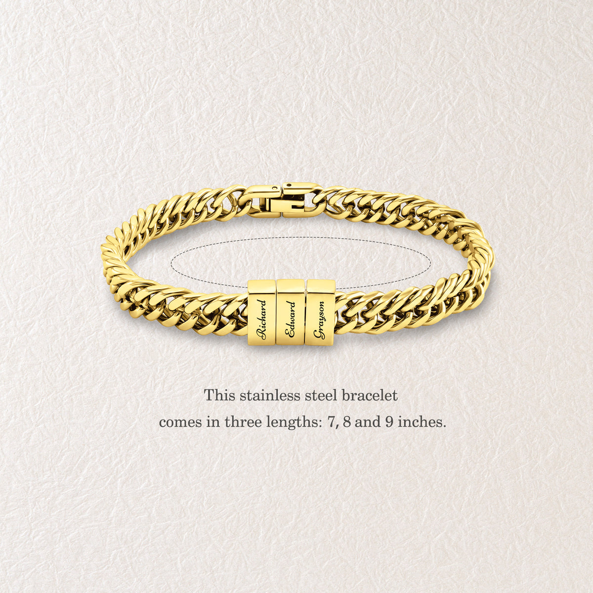 Personalized Men's Engraved Cube Bracelet