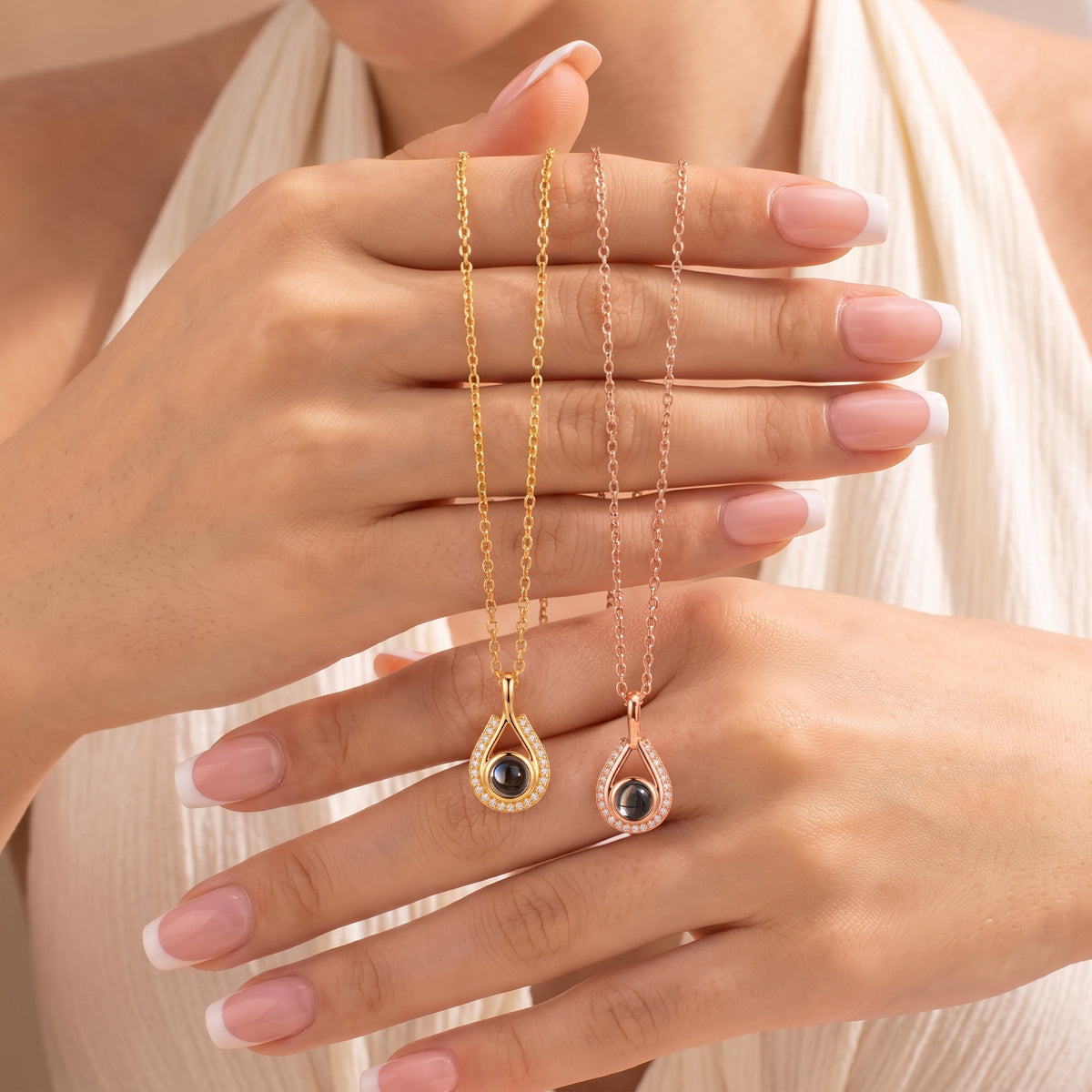 Teardrop Photo Projection Necklace