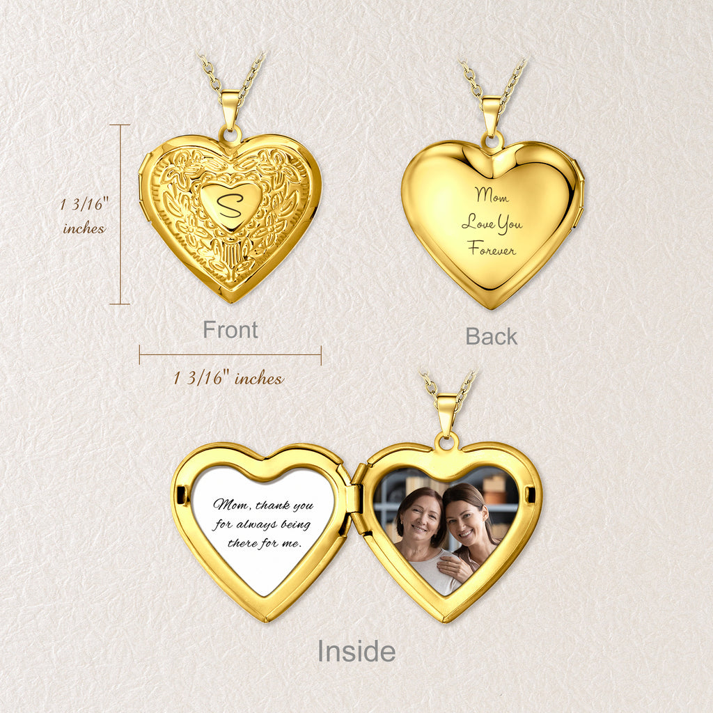 Heart Lockets Examples Floral Heart Locket Necklace | Memorial Keepsake Jewelry – Anavia ...