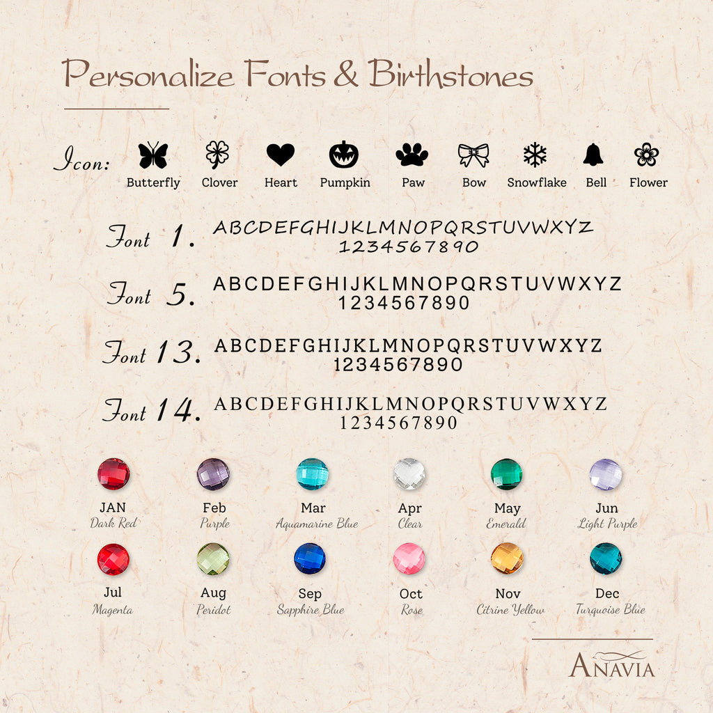 Personalized Charms and Birthstone Necklace