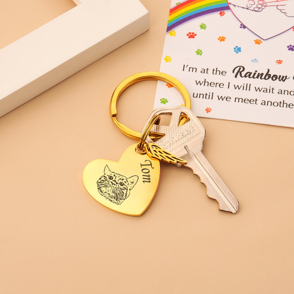 Heart Shaped Pet Portrait Pet ID Tag