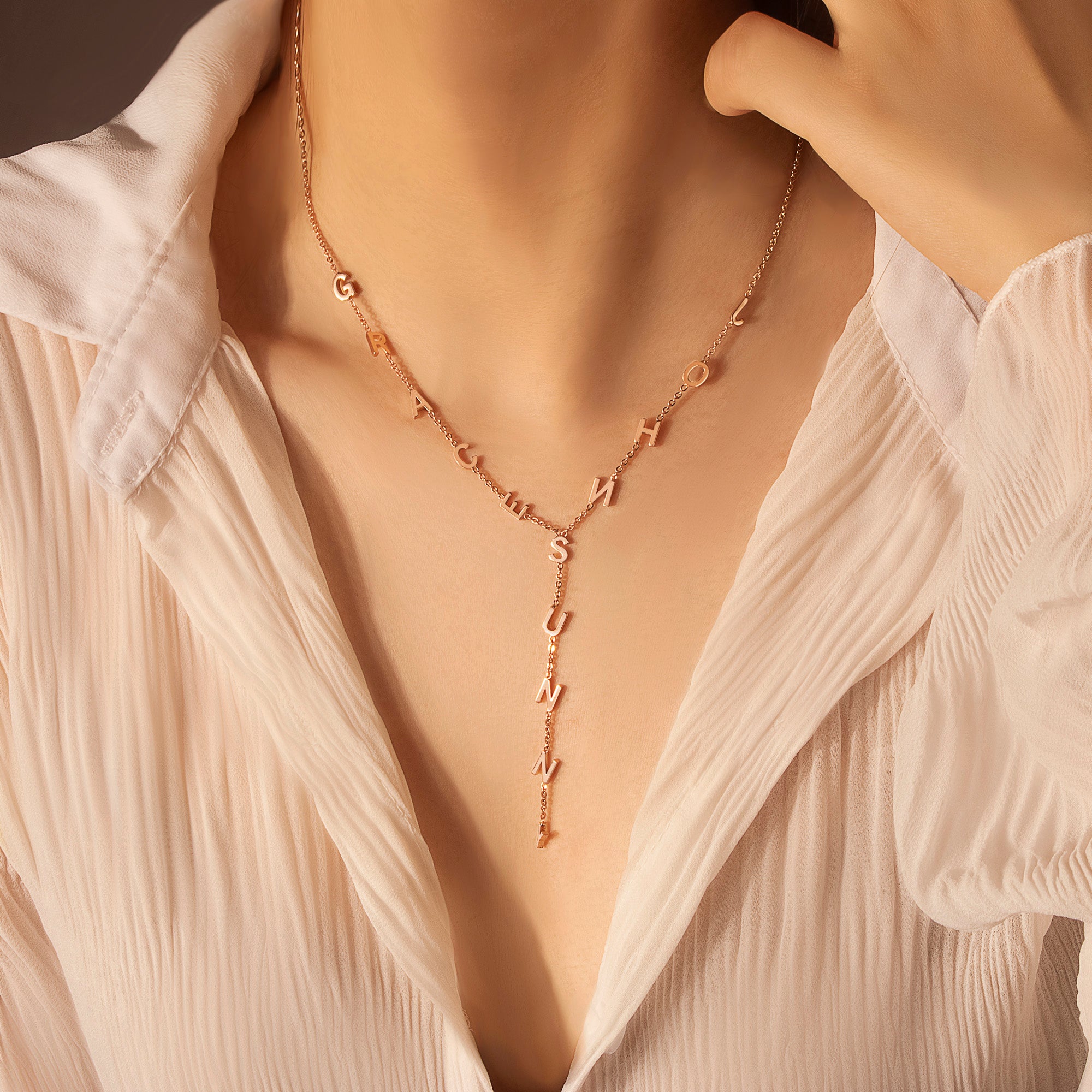 Custom Lariat Name Necklace