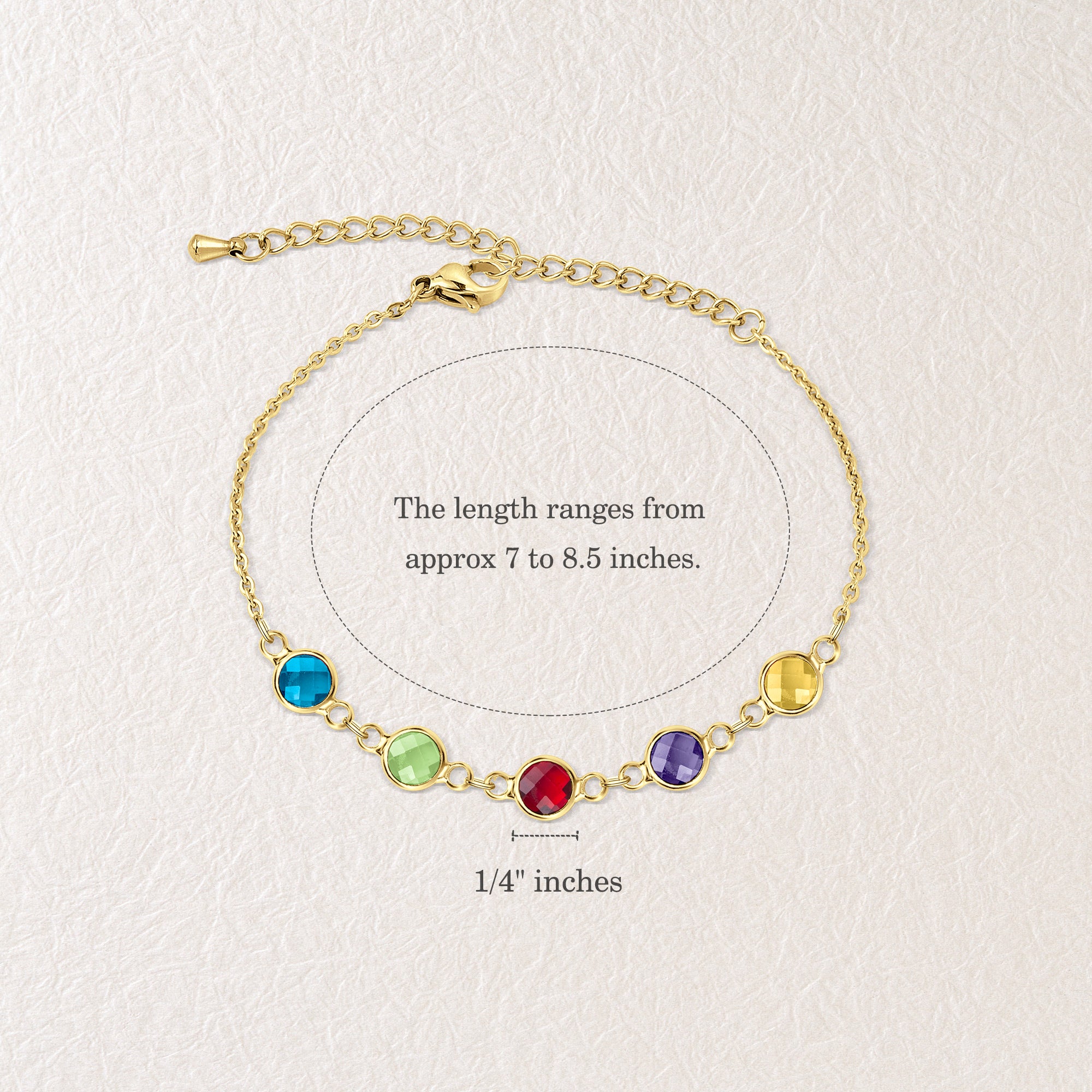 Birthstone Connecter Charm Bracelet