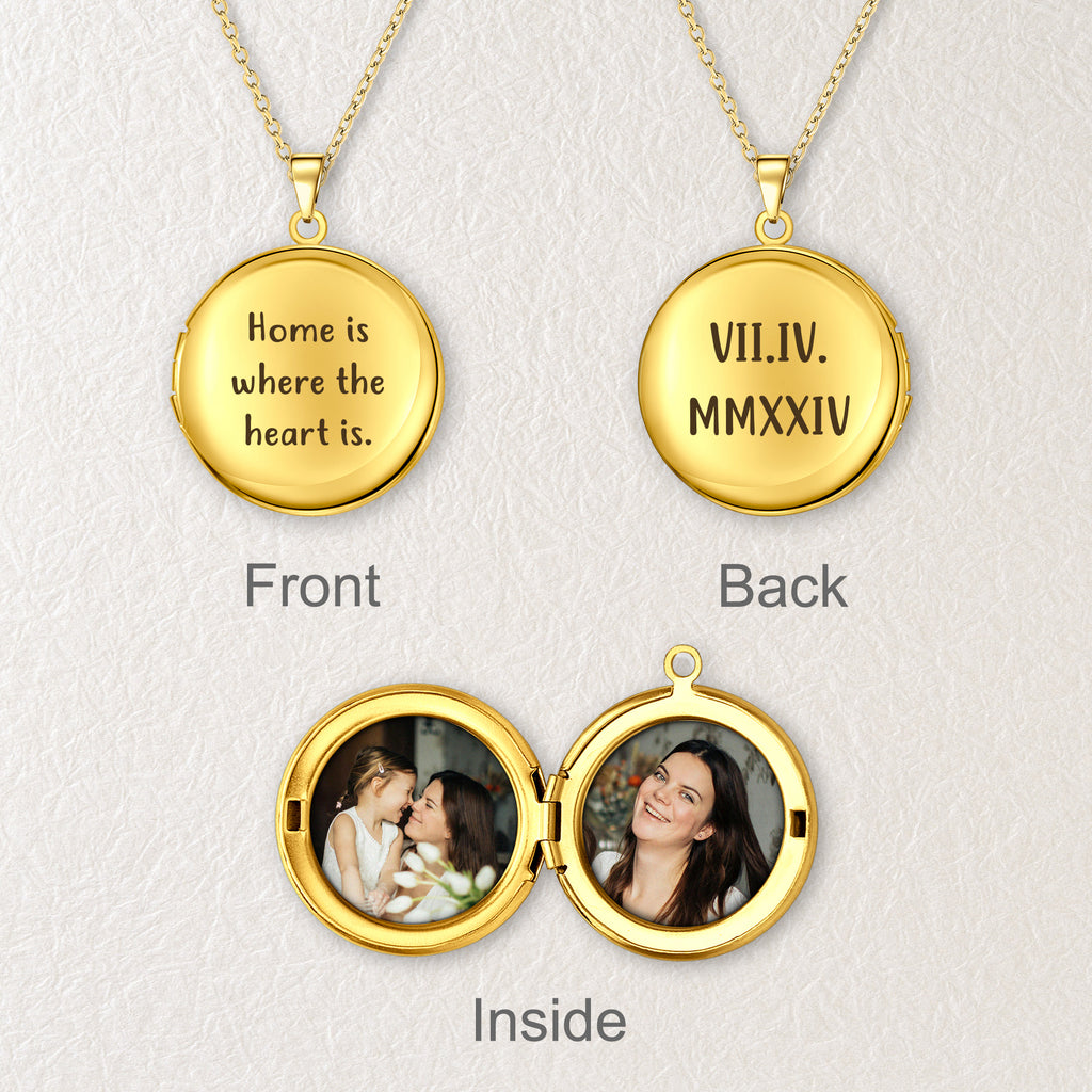 Round Photo Locket Necklace