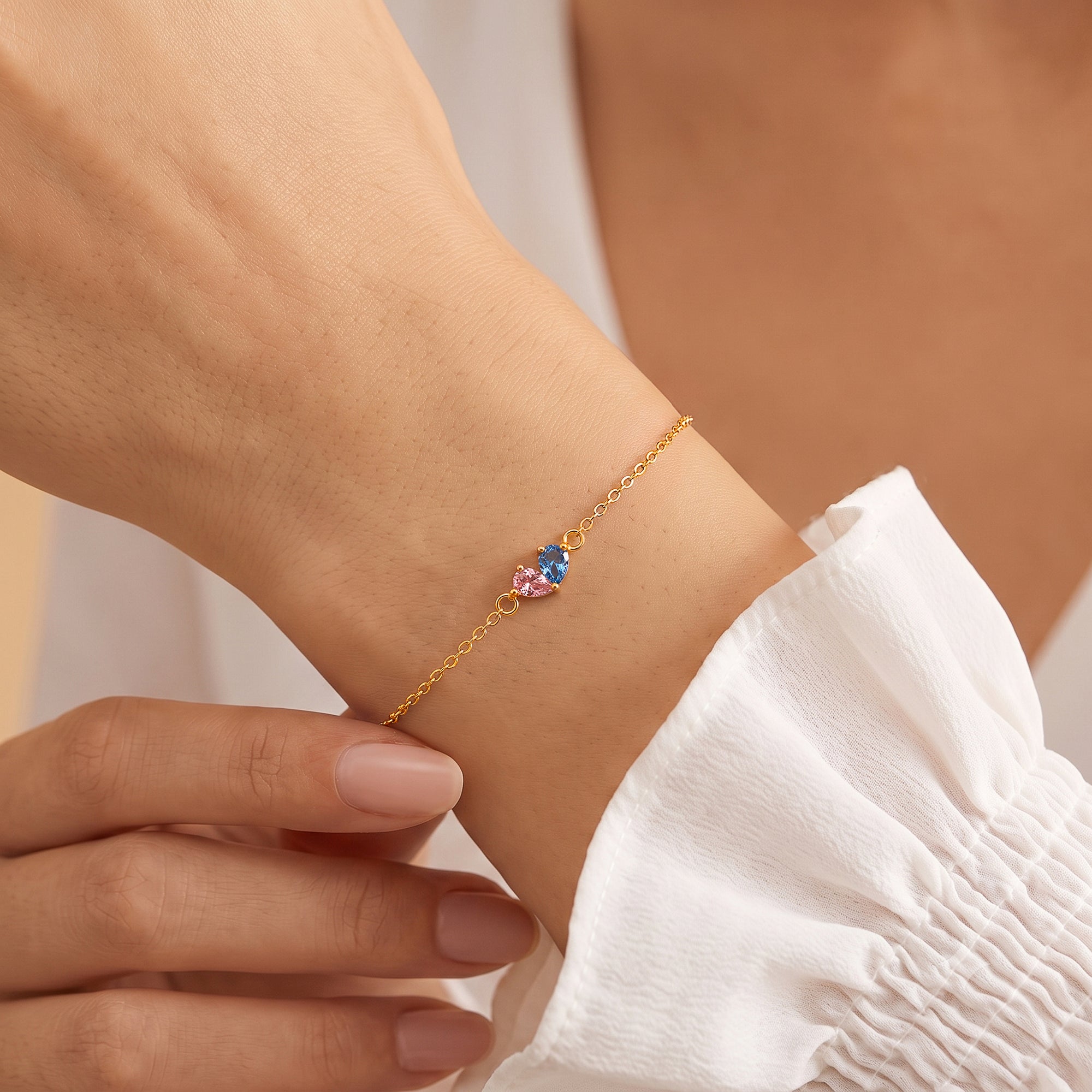 Birthstone Heart Bracelet