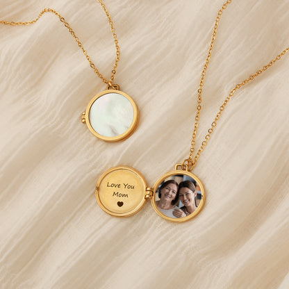 Pearl Photo Locket Necklace