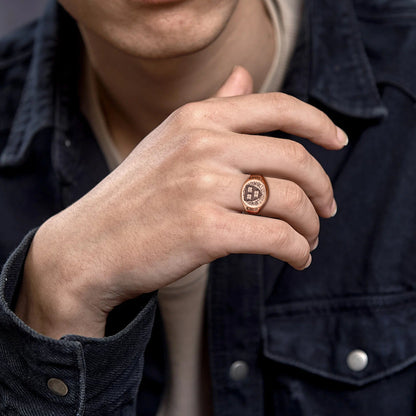 Custom College Emblem Signet Ring