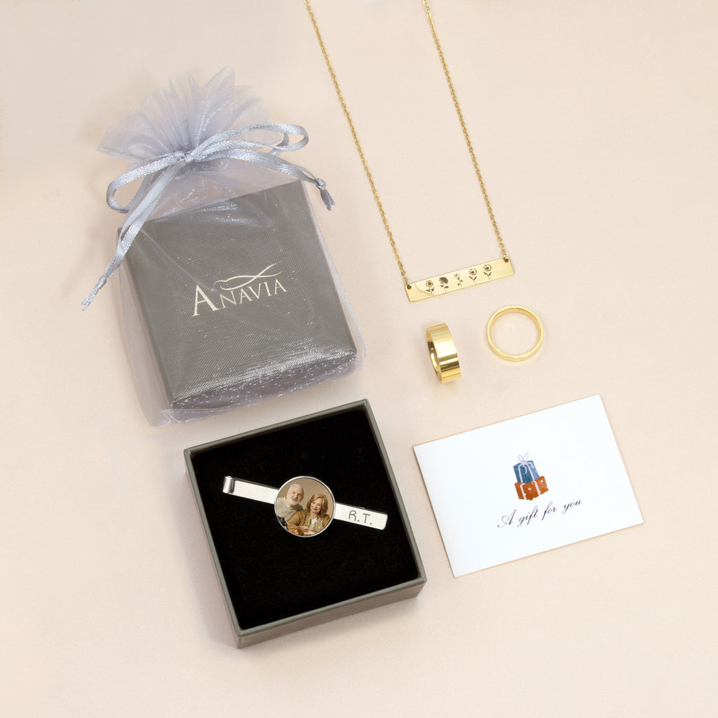 Custom Wedding Photo Tie Clip
