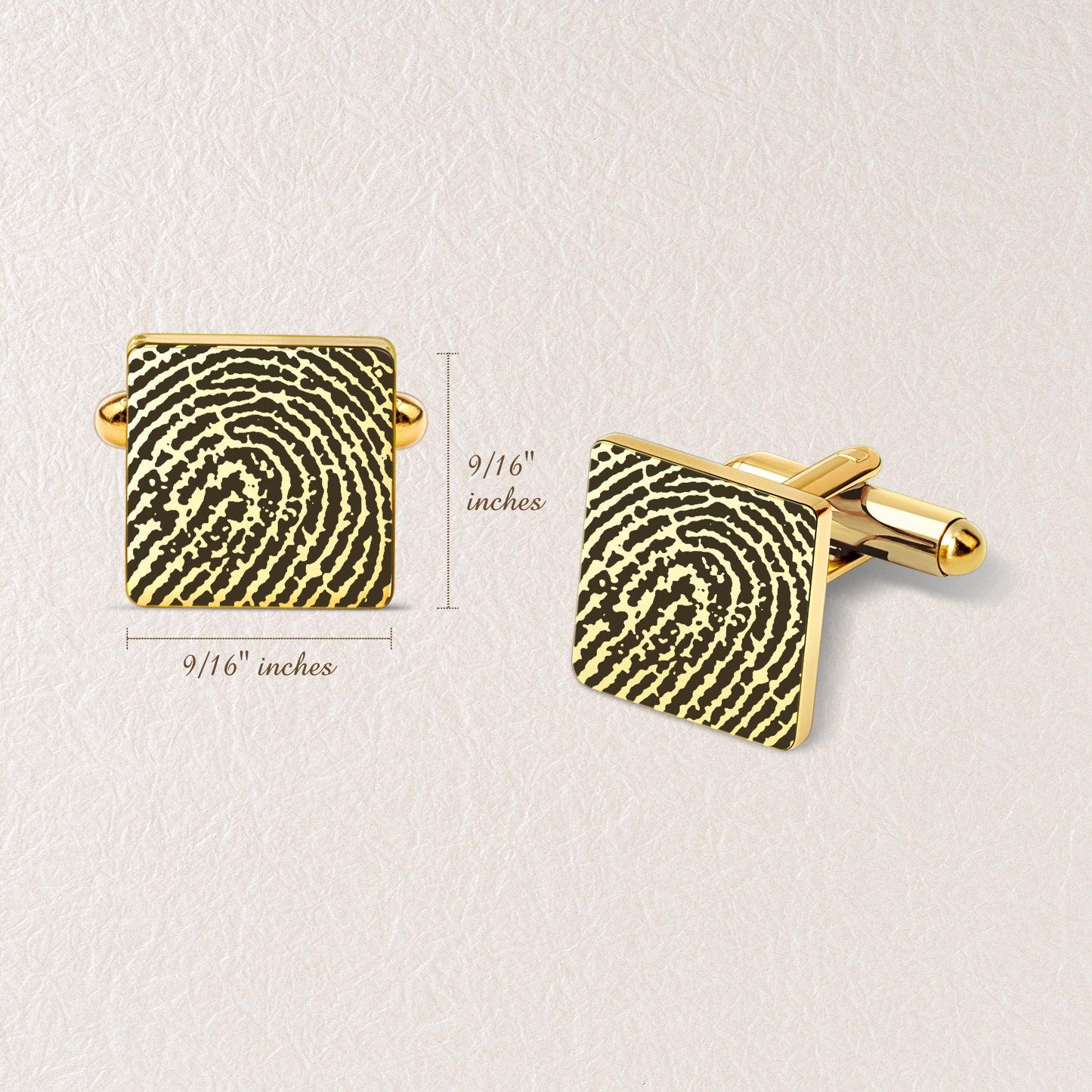 Custom Handwriting and Actual Fingerprint Square Cuff Links