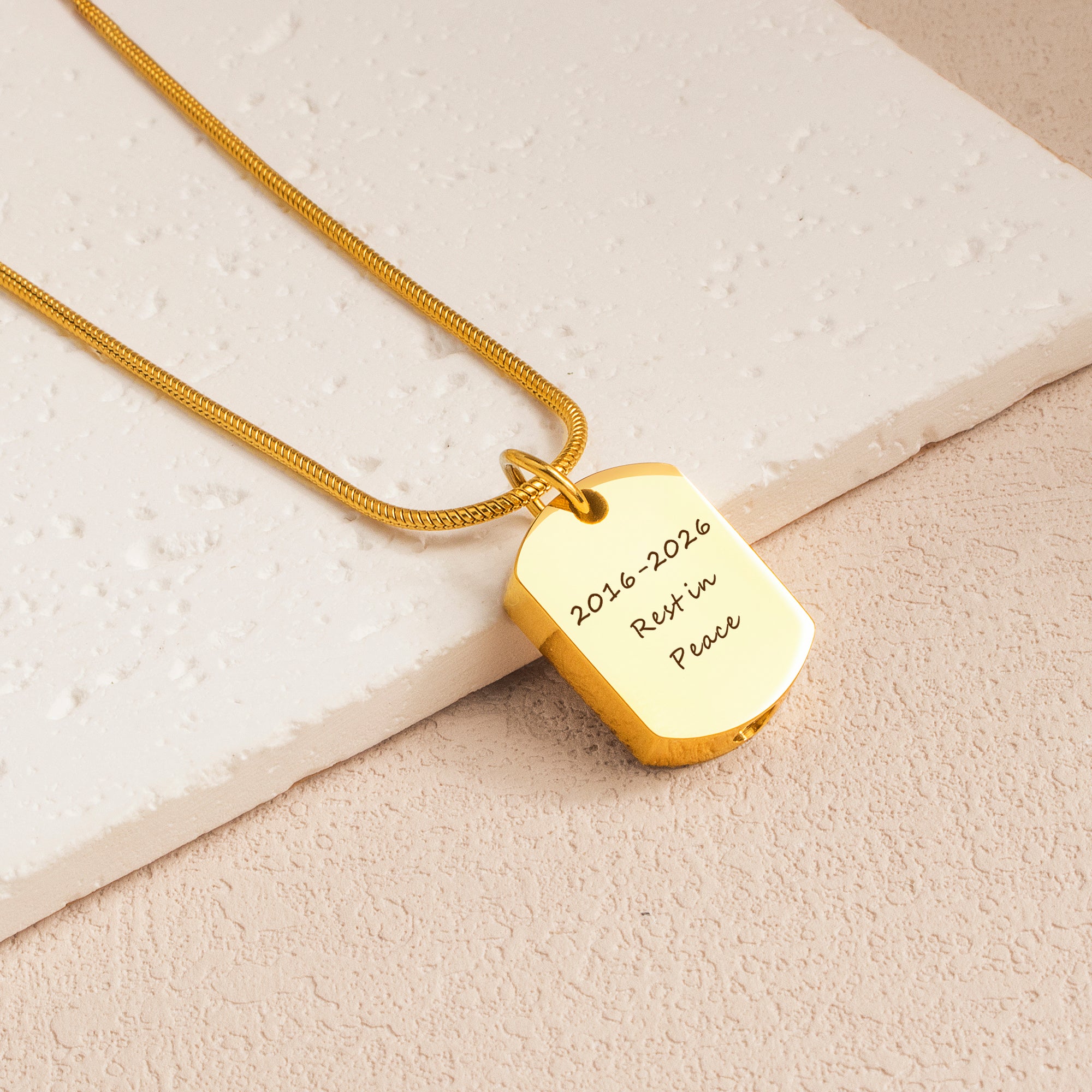 Stainless Steel Memorial Dog Tag Urn Necklace