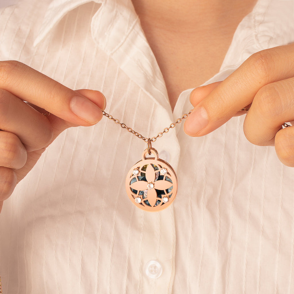 Four Leaf Memorial Photo Necklace